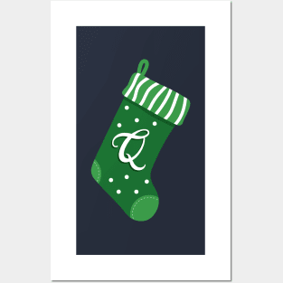 Christmas Stocking with Letter Q Posters and Art